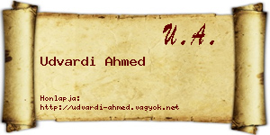 Udvardi Ahmed névjegykártya